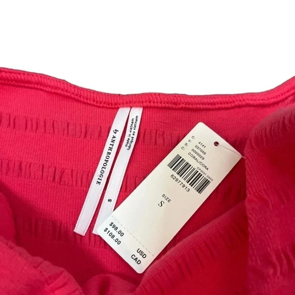 NWT! Anthropologie Open Back Flounced Tank Dress in Coral. Small - Picture 6 of 6